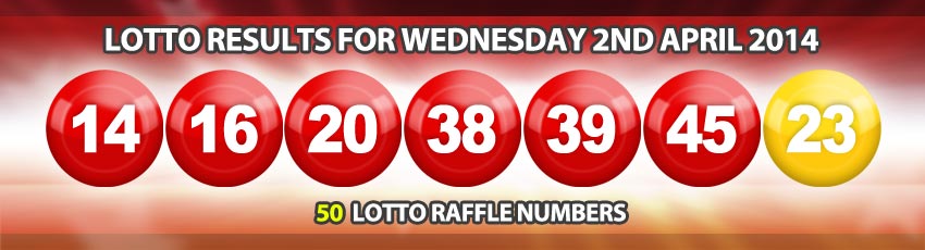 Lotto and Lotto Raffle results | Wednesday 2nd April 2014