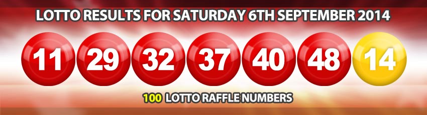 Lotto results 6th September 2014